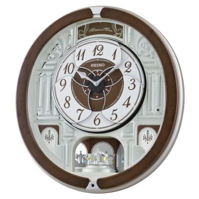 SEIKO 精工仿木紋夜光恆動式秒針靜音掛鐘QXA616B -夜光綠/32.4cm