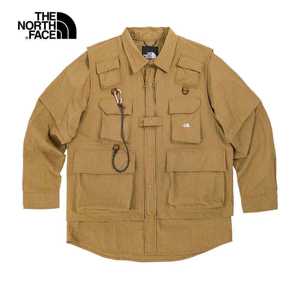 The North Face 官方旗艦】北面UE男款棕色DWR防潑水二合一可拆袖