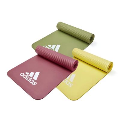 ADIDAS 輕量彈性瑜珈墊 運動墊 7MM 抹茶綠/煙燻紅/檸檬黃 ADYG-10010