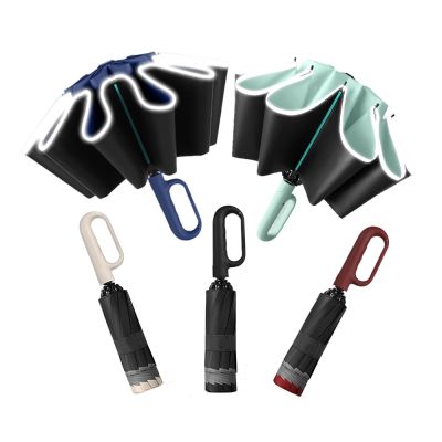 [買大送大再送小] LFlife 60骨抗風全自動環扣黑膠反向傘 反向傘 折疊傘 自動傘 雨傘 遮陽傘 樂豐生活