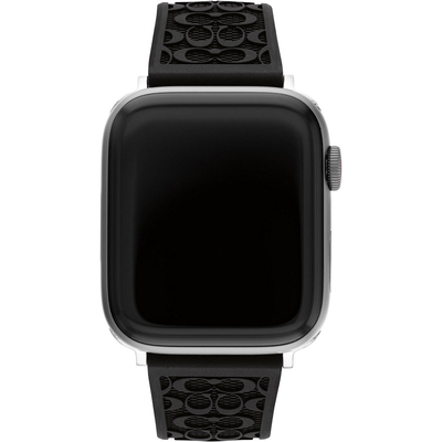 COACH Apple Watch 錶帶 42/44/45mm 適用 矽膠錶帶 寵愛媽媽 送禮推薦-黑色(不含手錶)