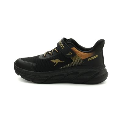 KANGAROOS RUN LUNAR 2 大童魔鬼氈防潑水避震慢跑鞋 金黑 KK61770 大童鞋