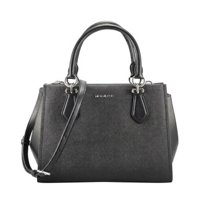 Michael Kors 大包款-MARILYN防刮三層手提/斜背包35F5S6AS2L(銀LOGO黑)