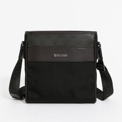 PLAYBOY - 下沉式斜背包 Classic Elegance系列 - 咖啡色