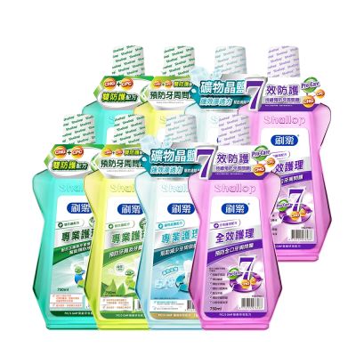 刷樂 專業系列漱口水750mLx6入(全效護理/礦鹽除菌/綠茶防蛀/清新口味)