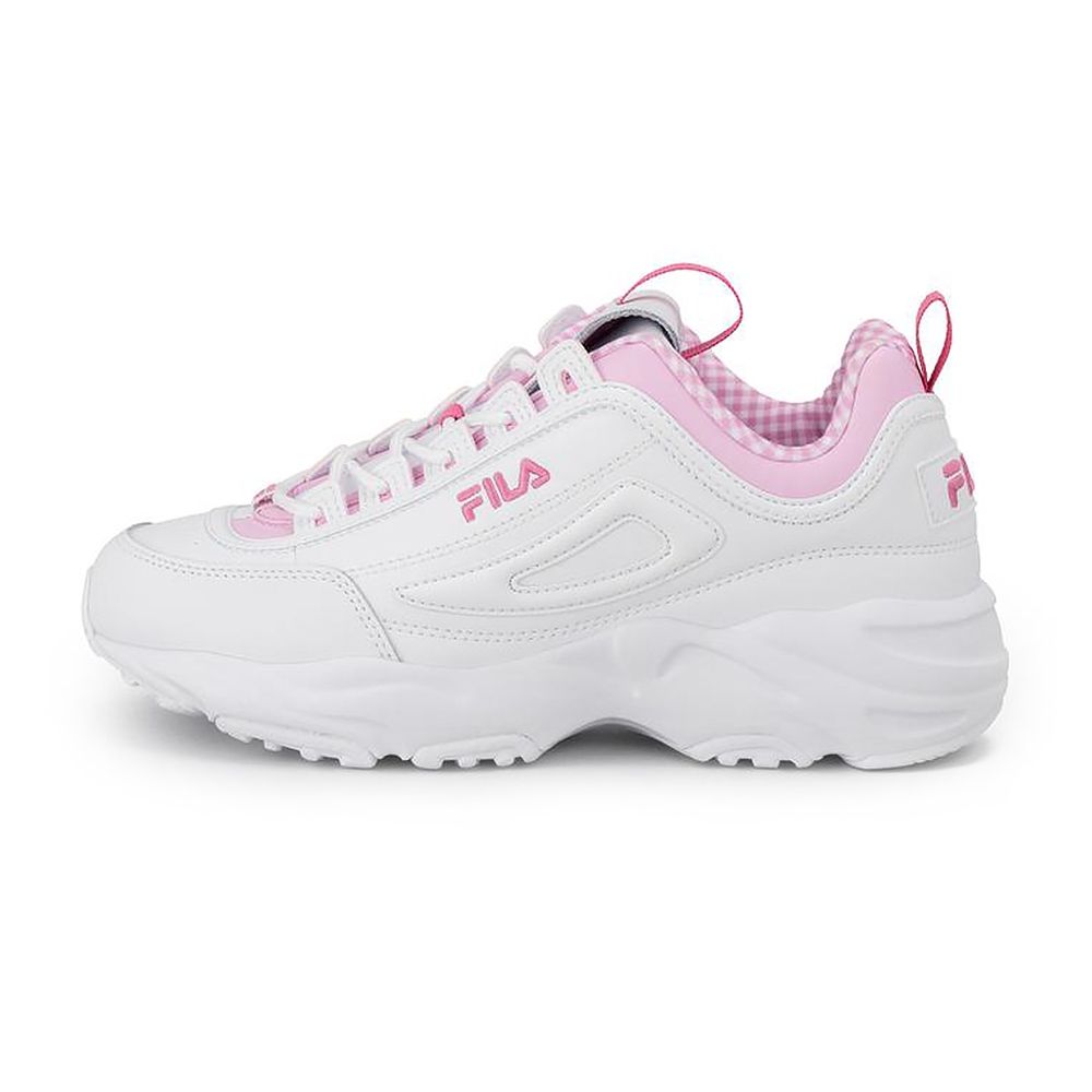 FILA ILLIT著用款 DISTRACER CHECK 女款 粉色 復古 老爹鞋 FS263OD03U001-100