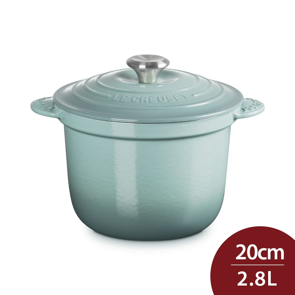 Le Creuset 萬用窈窕鑄鐵鍋20cm 2.8L 海洋之花湯鍋燉鍋(電磁爐IH爐可用