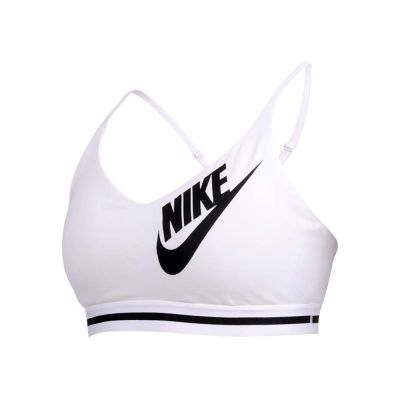 NIKE 女輕度支撐運動內衣-DRI FIT 韻律 瑜珈 運動背心 BRA IM9923-100 白黑