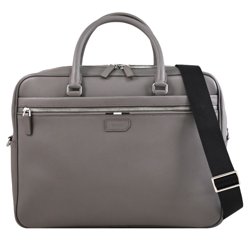 BALLY PAULY 品牌質感防刮皮革商務兩用包/公事包(灰)