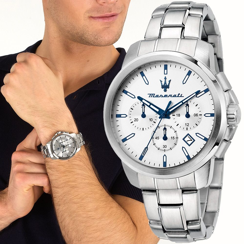 MASERATI 瑪莎拉蒂 Successo系列 三眼計時手錶 寵爸時刻 送禮推薦-42mm R8873621048