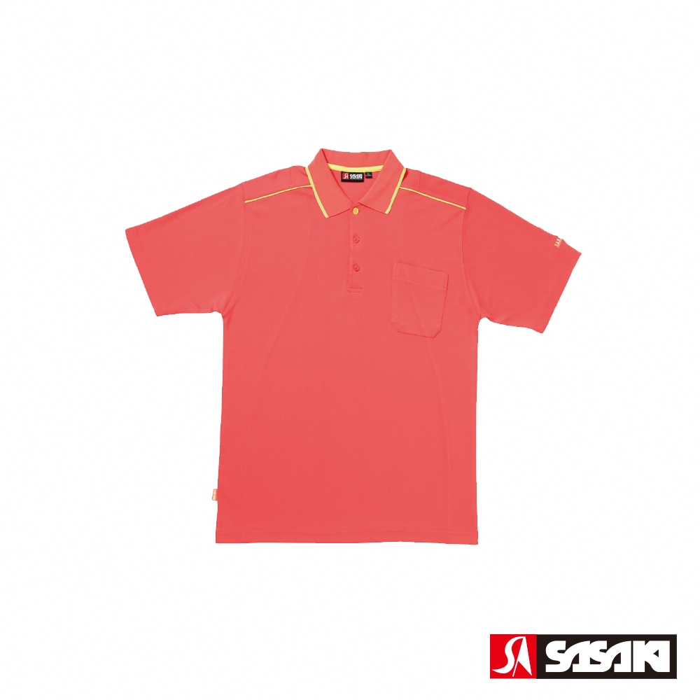 SASAKI 吸濕排汗休閒POLO短袖上衣 男 五色任選 (珊瑚紅/豔黃)