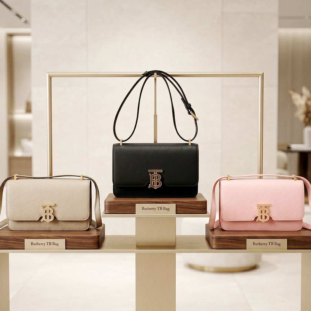 BURBERRY 巴寶莉 TB 專櫃售價$75000 標誌鎖扣 牛皮翻蓋斜背包-5色可選