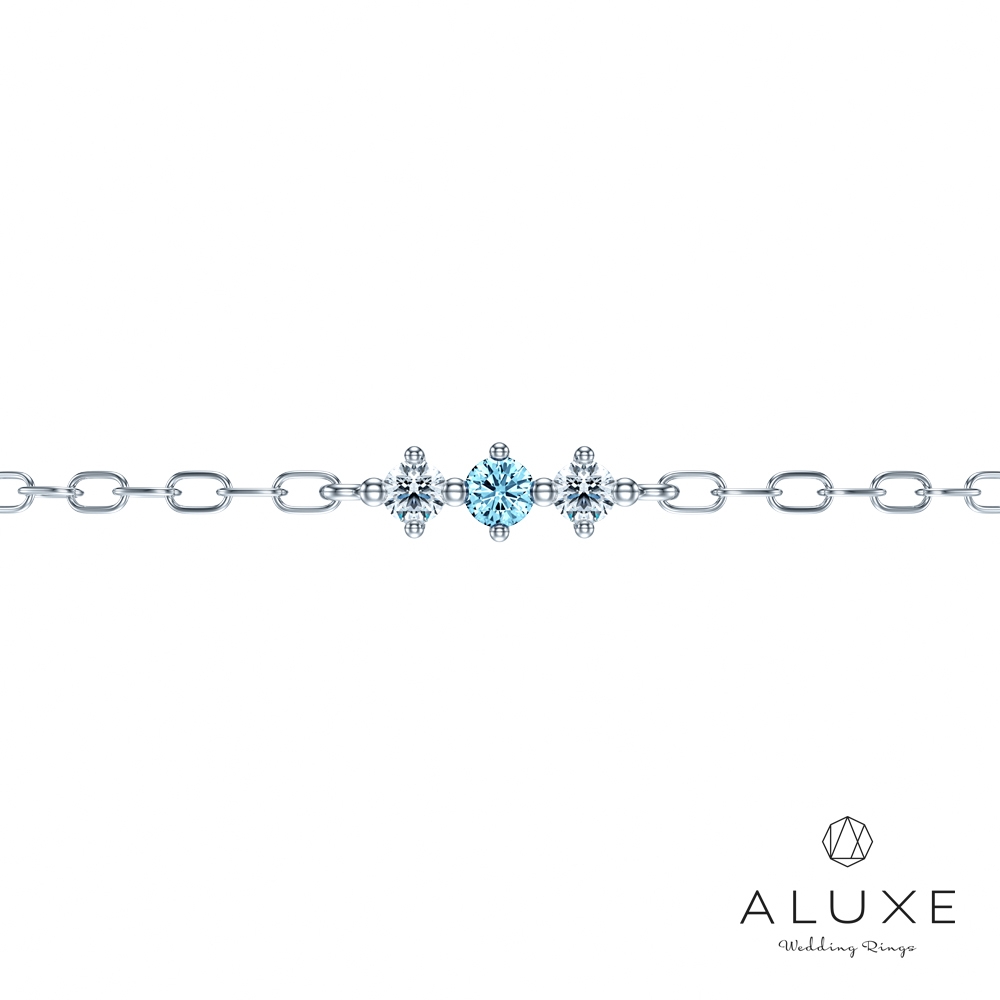 ALUXE 亞立詩藍鑽18K金鑽石手鍊閃耀藍鑽戀人系列BR0866 | A-LUXE