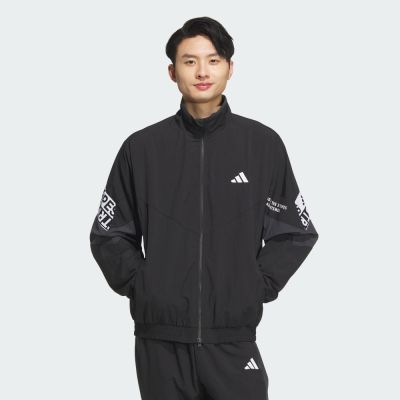 adidas 愛迪達 外套 男 運動立領外套 亞規 WORD WOVEN JKT 黑 KA1265