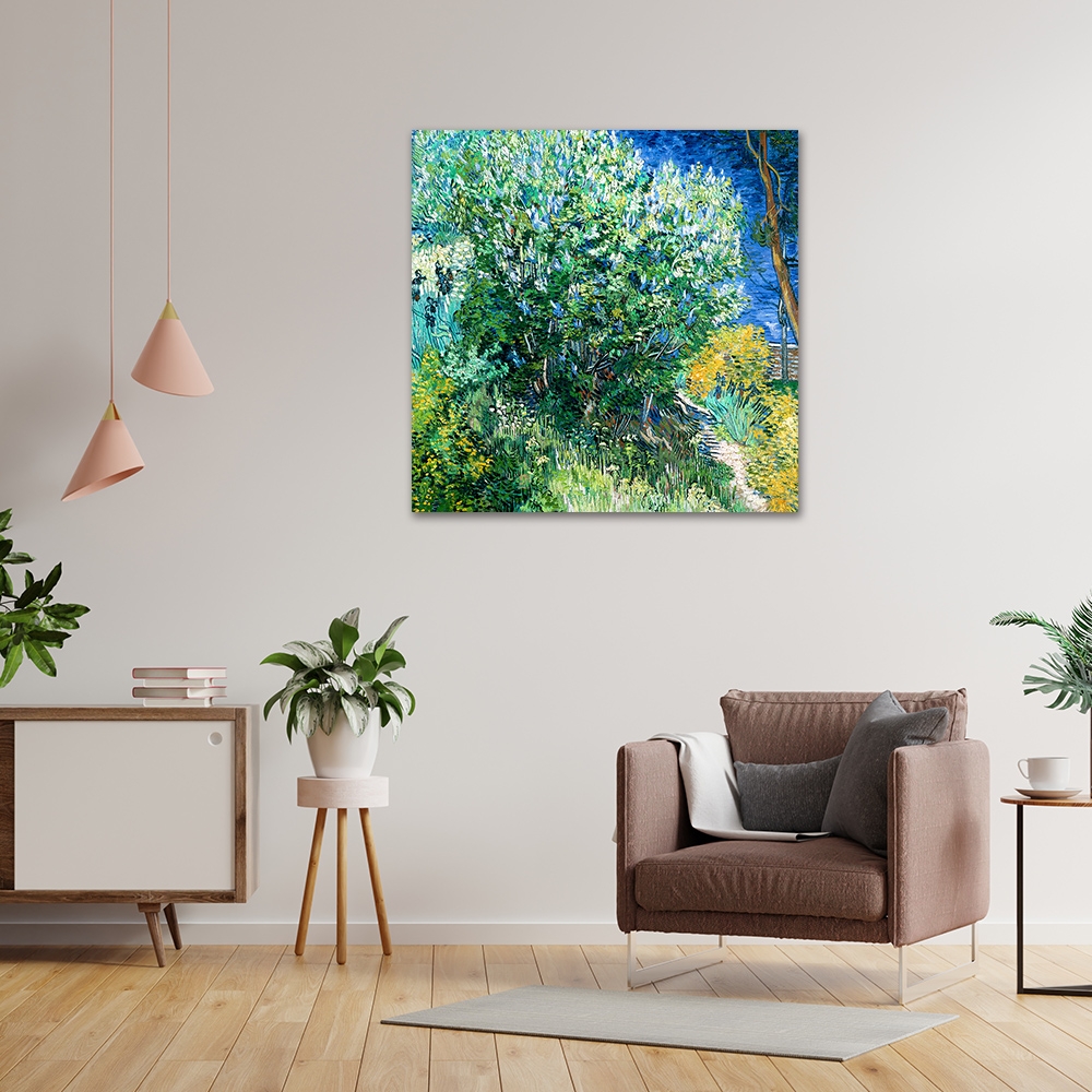 御畫房 紫丁香花叢 國家一級畫師手繪油畫80×80cm(VF-173)
