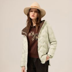 輕羽絨連帽長版外套