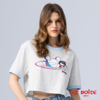 BLUE WAY ET BOiTE 箱子 – LIZ星際熊印花短版TEE(麻灰)