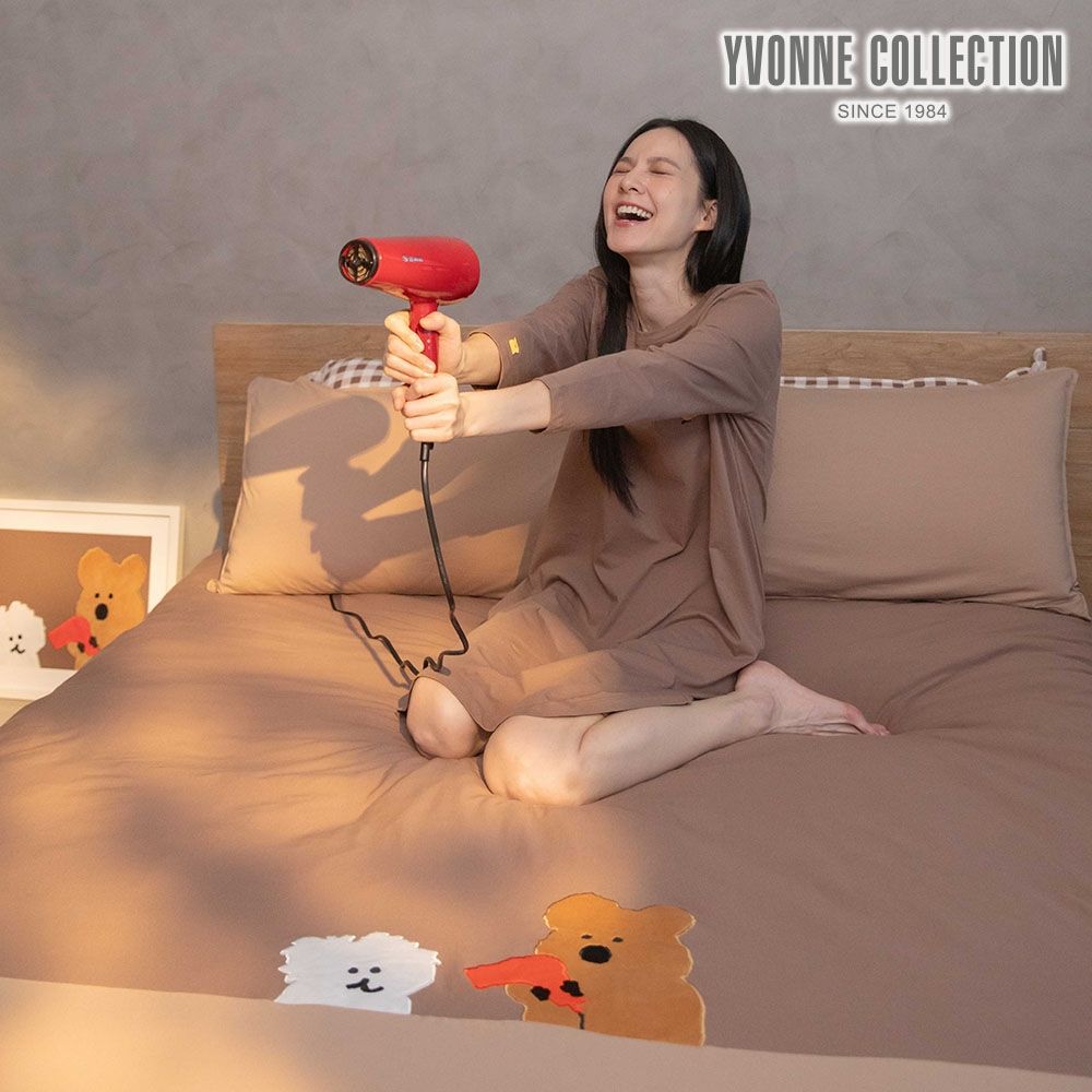YVONNE 以旺傢飾 DINOTAENG  吹眠曲 單人被套組-可可棕