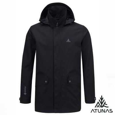 【ATUNAS 歐都納】男款都會GORE-TEX 2L+羽絨中長版2IN1外套A1GT2513M黑/防水/防風/透氣/都會休閒