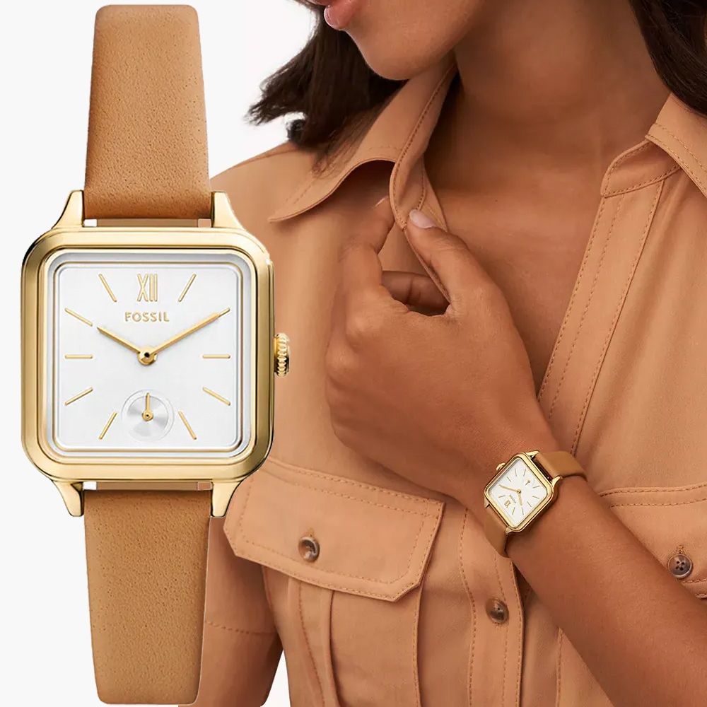 FOSSIL Colleen 復古方形女錶 七夕浪漫購 送禮首選-28mm BQW3909