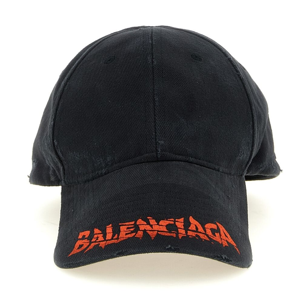 BALENCIAGA 巴黎世家 Logo Cap 仿舊 棒球帽 鴨舌帽 帽子 黑色 紅色 A001UQ410B21000