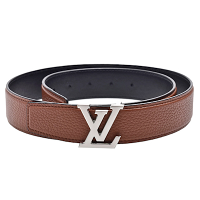 LOUIS VUITTON路易威登 LV M8220V Heritage 35系列雙面小牛皮字母釦環腰帶/皮帶(干邑色)