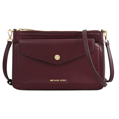 MICHAEL KORS MAISIE 經典MK素面3合1手拿/拉鍊斜背小包(酒紅)