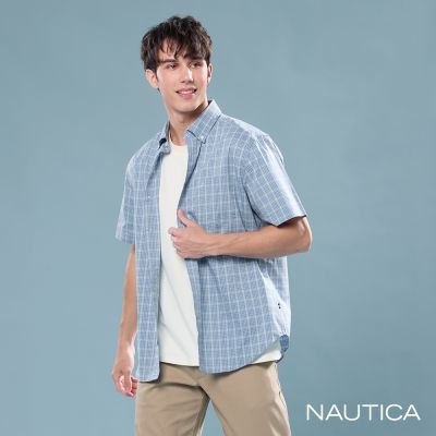 Nautica 藍黃格紋棉質襯衫