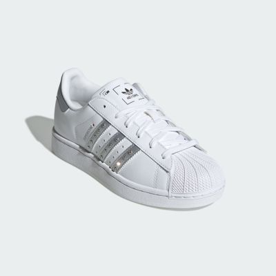 Adidas 愛迪達 Superstar II [JR4505] 女 休閒鞋 貝殼鞋 舒適 白 銀 | 休閒鞋 | Yahoo購物中心