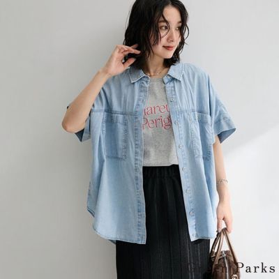 〈Green Parks〉2WAY蝙蝠袖牛仔襯衫