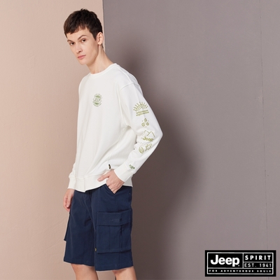 JEEP 男裝 率性立體多口袋短褲-藍色