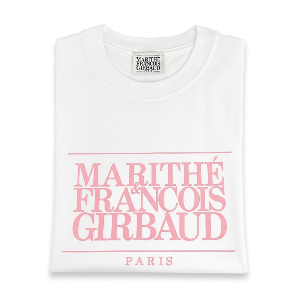 MARITHÉ FRANÇOIS GIRBAUD經典短袖T恤(中性款)多款 (白色-粉字)