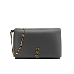 YSL 品牌金Logo Woc 手拿/斜背兩用包(669921-灰) | 歐系精品包/配件