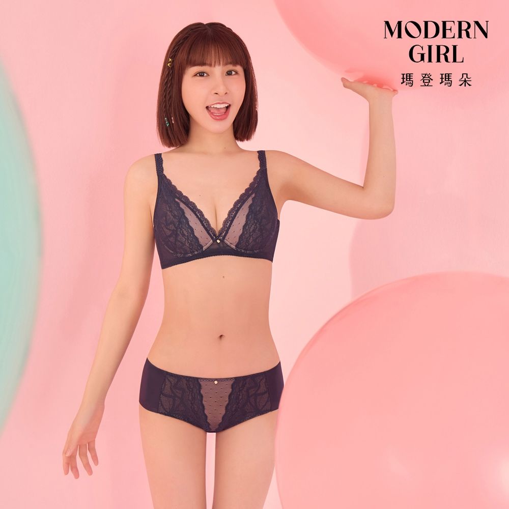 瑪登瑪朵 啵提 集中穩定低腰平口內褲 M-XL(曜石藍)