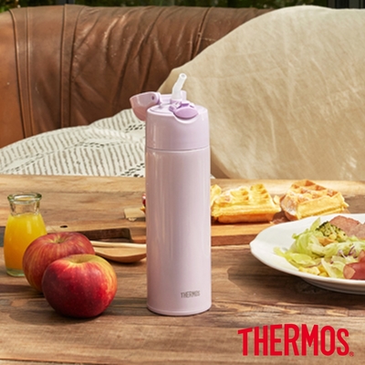 THERMOS膳魔師不鏽鋼吸管設計真空保冷瓶550ml(FHL-551-LPL)淺紫色