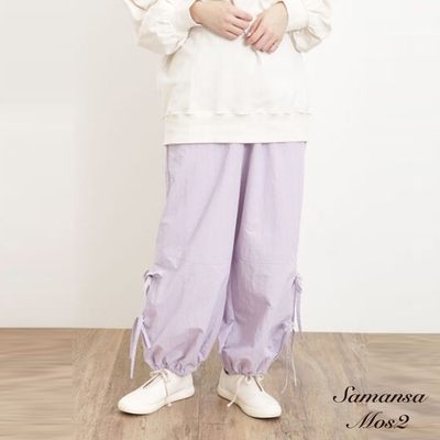 Samansa Mos2 褲管雙邊綁帶設計縮口長褲