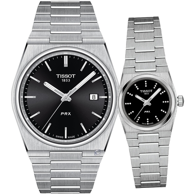 TISSOT 天梭錶 PRX 40 205 復古新時尚對錶 手錶 聖誕節 禮物-T1374101105100+T1370101105600