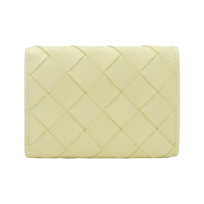 BOTTEGA VENETA 寶緹嘉 Intrecciato Tiny Tri-Fold Zip 三折 經典編織 羊皮 短夾 皮夾 冰淇淋色 666944