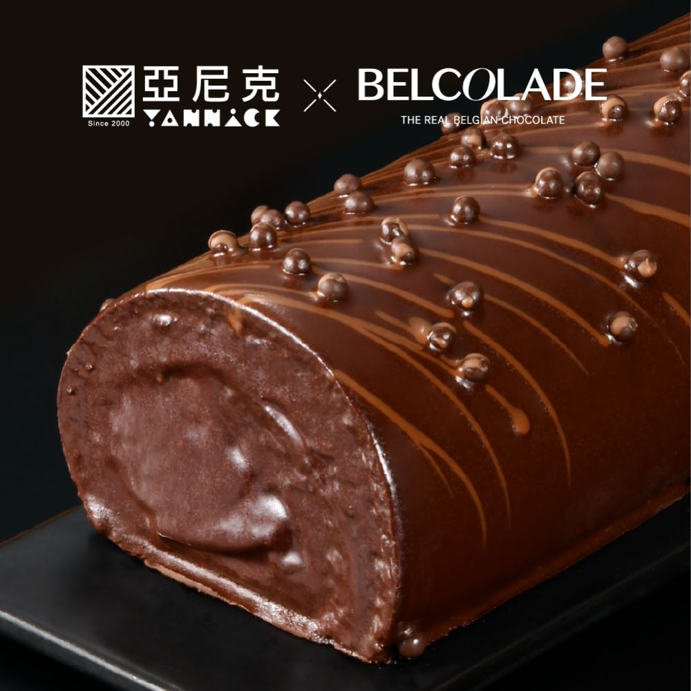 (滿4件)亞尼克 80%喀麥隆脆皮黑巧克力生乳捲1條 18CM/條(團購/伴手禮)