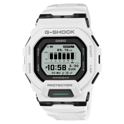 CASIO卡西歐 G-SHOCK 強悍耐用 強韌精神 藍芽運動手錶 白 GBD-200-7 45.9mm