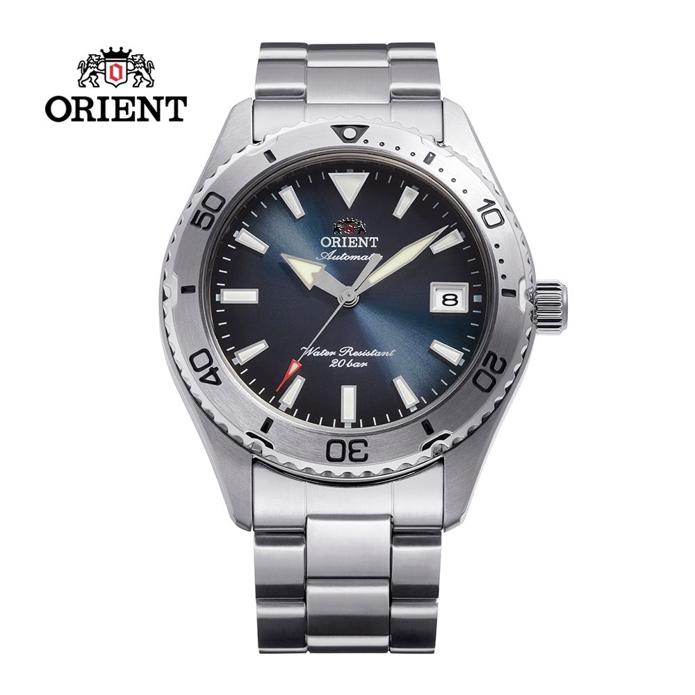 ORIENT 東方錶 WATER RESISTANT系列 200m 運動風格機械錶 鋼帶款 藍色 RA-AC0Q14L - 39.9mm