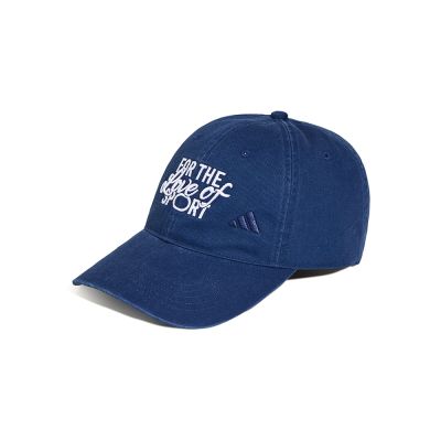 Adidas Slogan Cap 藍色 刺繡 遮陽 運動 休閒 老帽 棒球帽 帽子 KX6866
