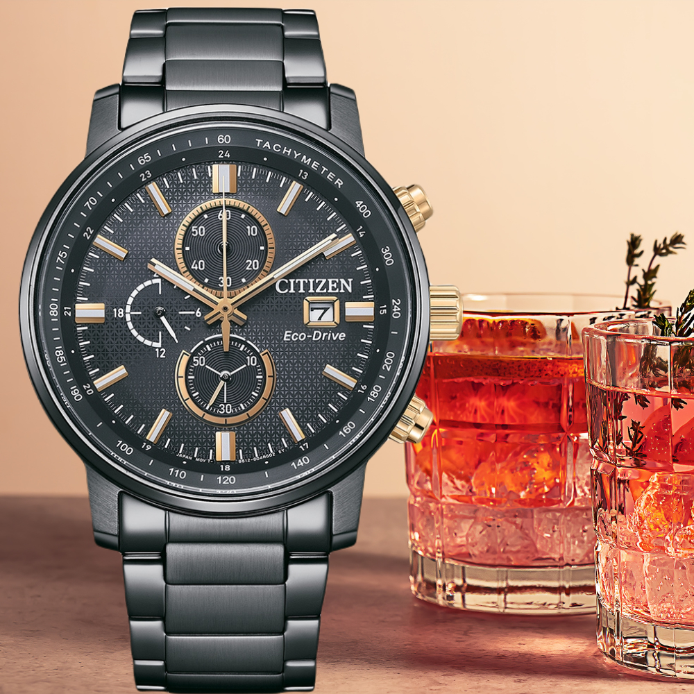 CITIZEN星辰 Chronograph 亞洲限定 光動能計時腕錶 CA0846-81E 禮物推薦