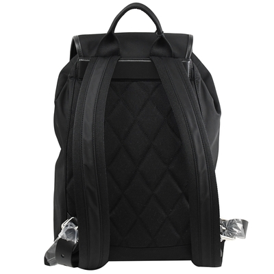 BURBERRY 巴寶莉AVIATOR RUCKSACK 燙印LOGO尼龍大容量軍旅後背包(黑