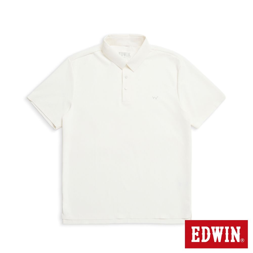 EDWIN 男裝 華夫格短袖POLO衫-白色