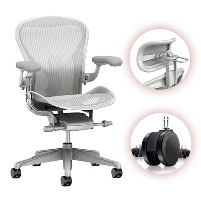 Herman Miller Aeron2.0 全功能款人體工學椅-礦石白 (平行輸入) Size B