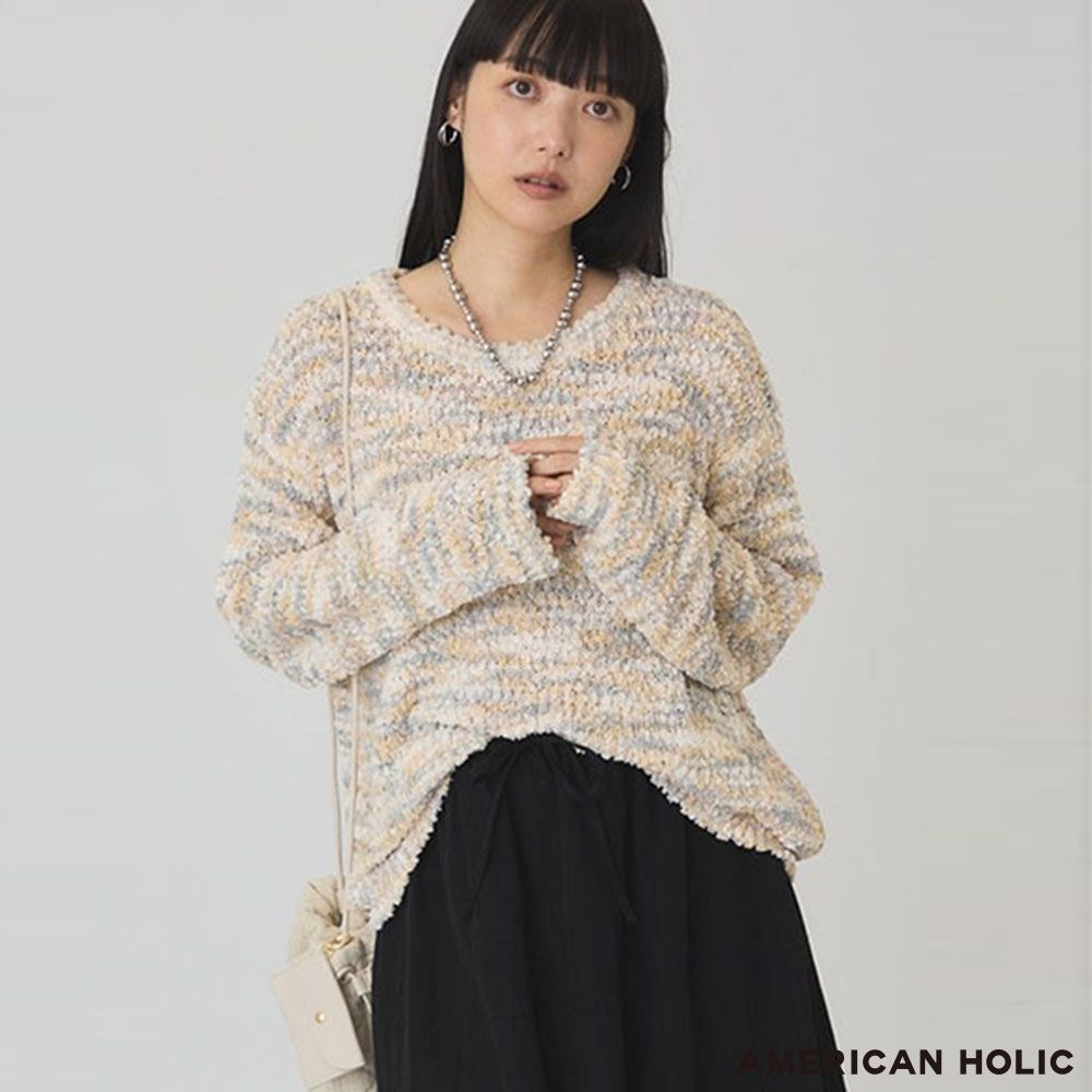 〔AMERICAN HOLIC〕甜美立體針織圓領上衣
