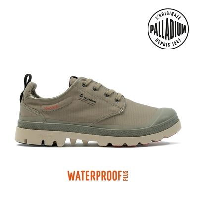 PALLADIUM PAMPA LO RCYL L+ WP+再生科技輕量橘標低筒防水靴-中性-墨綠