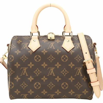 LOUIS VUITTON路易威登 Louis Vuitton LV路易威登 M46977 Speedy Bandouliere 25 經典帆布波士頓包(米棕)