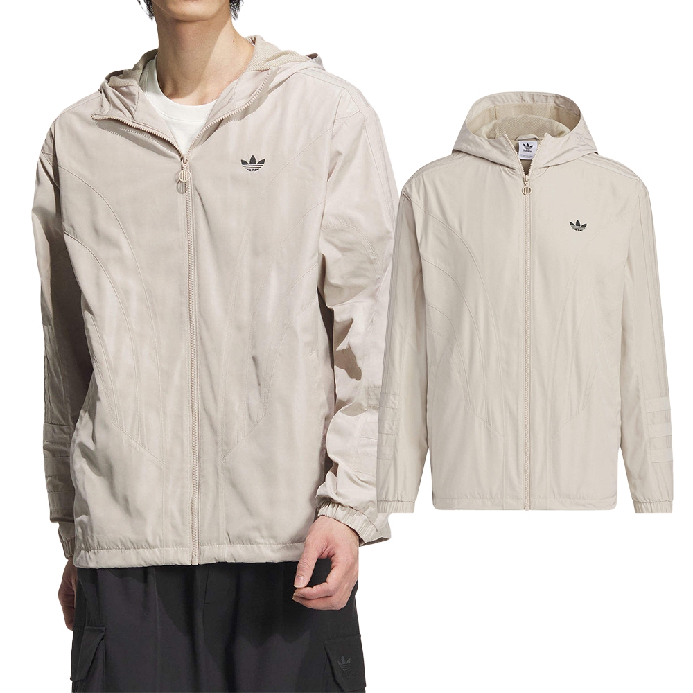 Adidas ATLT WB M 男款 米卡其色 長袖 三葉草 亞規 休閒 運動 風衣 連帽 外套 JD6393 | adidas ...